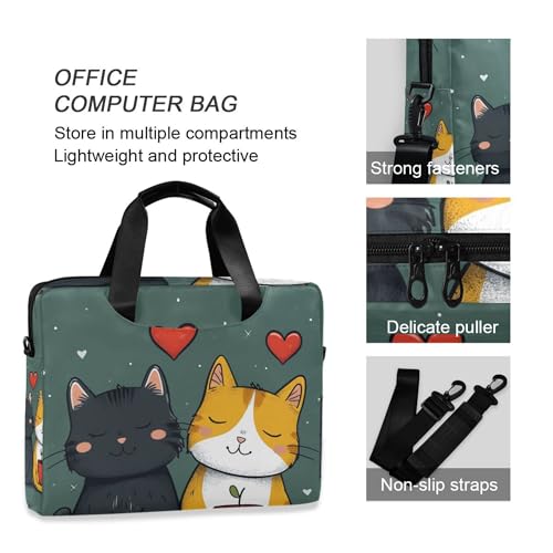 Maletín para portátil con diseño de gato, 13-15.6 pulgadas miniatura 5