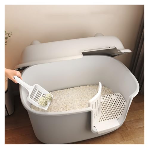 Arenero para gato grande con tapa y alta protección miniatura 3