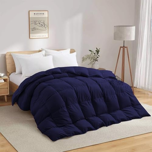Image of Heavy Winter Comforter Double Bed Size 90 inchX100 inch | 600 GSM Fill for Winter Comforter /Rajai /Duvet /Blanket Hotel Luxury Soft Fluffy Double Bed - Navy Blue Color