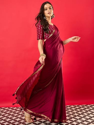 Image of AKHILAM Women's Kanjivaram Woven Soft Silk Saree With Blouse Piece