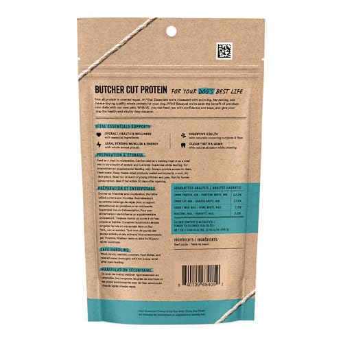 Image of Vital Essentials Freeze Dried Bully Sticks Dog Treats | Premium Quality, Long Lasting | Grain Free Treats for Dogs, (3 Count) 1.4 oz Bag