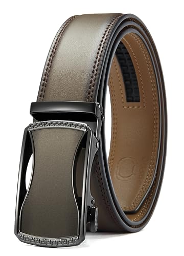 Image of CHAOREN Mens Belt Leather Ratchet Belt - Customizable Fit, Effortless Style (35mm)