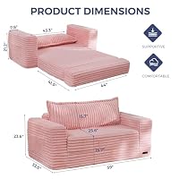 MAXYOYO Convertible Sofa Bed, Pull-Out Loveseat Couch Bed for Small Space — image 2