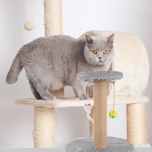Rascador vertical para gatos FAVOMOTO gris pequeño miniatura 6