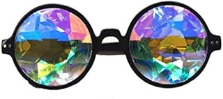 FLORATA Kaleidoscope Steampunk Goggles Multicolor Lens Glasses- Rainbow Rave Prism Diffraction
