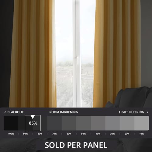 HPD Half Price Drapes Faux Linen Textured Room Darkening Curtains for Bedroom 108 Inches Long (1 Panel) - Image 2