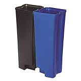 Rubbermaid Commercial Products-1883629 Slim Jim Front Step-On Trash Dual Rigid Liner Set, Plastic, 24 Gallon, Black/Blue