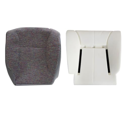 Priprilod Cloth Mist Gray Driver Side Bottom and Foam Cushion Replacement Seat Cover Compatible with Dodge Ram 1500 2500 3500 1998 1999 2000 2001 2002