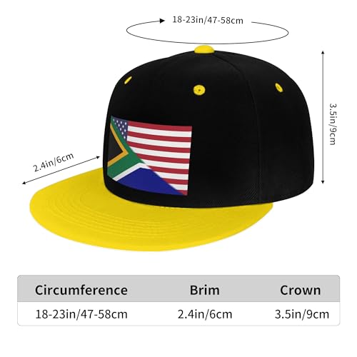 American Flag and South African Flag Children's Flat Brimmed Hip-hop Hat Flat Eave Sunscreen Duckbill Cap Headgear2