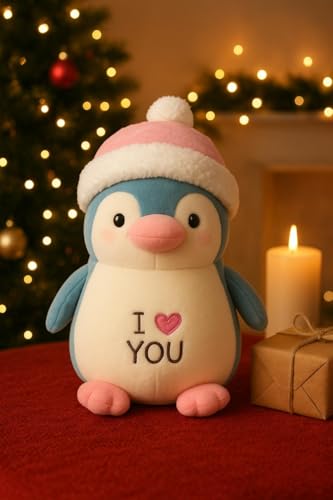 Image of SCOOBA Love Penguin with Furry Cap Soft Toy 30cm Small (Love Penguin with Furry Cap)