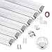 HOMMAND 6 Piezas x1m/3,3 pies Canal de aluminio LED, Perfil para Tiras de LED, Tapa Tira LED con tapas finales, Clips de montaje y adhesivo, 10 Paquete Perfil de Aluminio para LED de 6m (forma de V)