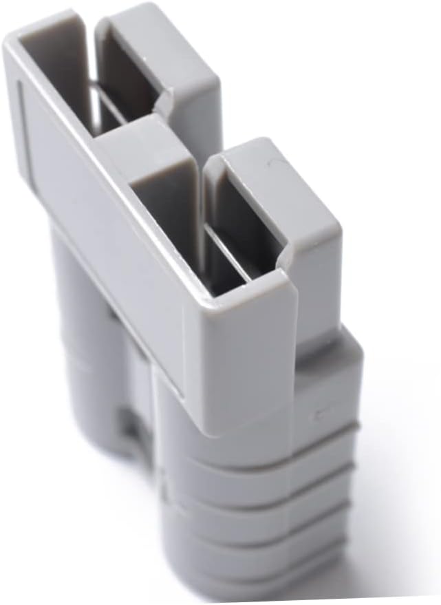 3pcs Power Connector Plug Double Pole Quick Connect Disconnect for Forklifts Trailers Winches Includes Protective Cover Durable Polycarbonate Shell Reliable Plated Grey