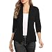 MORCHAN Femmes Mini Costume Casual Manches 3/4 Ouvert Avant Travail Bureau Blazer Cardigan Veste(Medium,Noir)