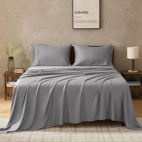 GOKOTTA Split King Sheets Set 5 Pieces, 100% Tanboocel® Rayon...