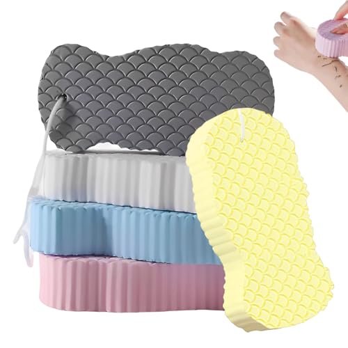 5 Pezzi Spugna Doccia Esfoliante, Spugna Esfoliante Bath, Spugna Doccia, Sponge Corpo Esfoliante Pelle Morta, per Donne Uomini e Bambini(5 Colore)