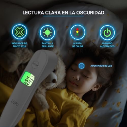 Termómetro infrarrojo para frente || Termómetro infrarrojo sin contacto para objetos || Termómetro infrarrojo sin tacto para adultos, niños y bebés - imagen 4