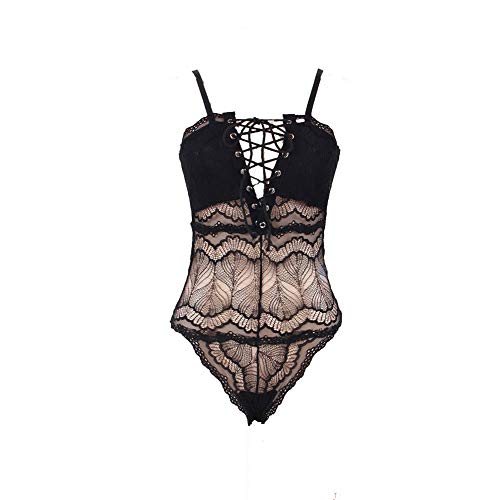 Lingerie femme conjointe résille complète noir XL extensible