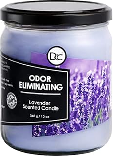 Lavender Odor Eliminating Highly Fragranced Candle - Eliminates 95% of Pet, Smoke, Food, and Other Smells Quickly - Up to 80 Hour Burn time - 12 Ounce Premium Soy Blend
