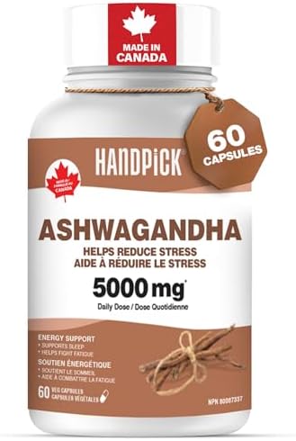 EXTRA STRENGTH Ashwagandha Capsules – 5000 mg Per Day (10:1 Extract) | 60 High Potency Veg Capsules | Pure Adaptogen for Men & Women | Non-GMO, Gluten Free | Made in Canada, GMP Certified