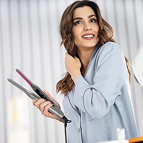 Short Hair Small Flat Iron, Hair Straightener And Curling Iron In One, Mvxitanny Pencil Hair Straightener, Adjustable Temperature Straight With 1/3 Inch Beard, Instant Heating, Dual Voltage #TOP7