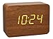 Produktbild TFA Dostmann Design Funk-Wecker in Holz-Optik Clocco, 60.2549.08, Holzwecker, mit Innentemperatur, Designuhr, aus Kunststoff, braun/orange