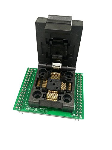 QFP64 TQFP64 LQFP64 to DIP64 Programming Socket Pin Pitch 0.5mm IC Body Size 10x10mm IC tip to tip size 12X12 FPQ-64-0.5-06 Test Socket Adapter Programmer MCU