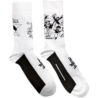 Rock Off officially licensed products Beatles Good V Evil (US Men’s Shoe Size 8-12) Socks White - Les Beatles, Paul McCartney, John Lennon, RIngo Starr, George Harrison