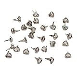 Syntego Mini Crystal Heart Brads for Crafts & Scrapbooking Silver Brads 6mm Pack of 50