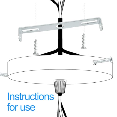 Image of 6 Pieces Light Fixture mounting Brackets for Ceiling 4.1-4.7 InchLight Plate Wall Mounting Crossbar for Chandelier