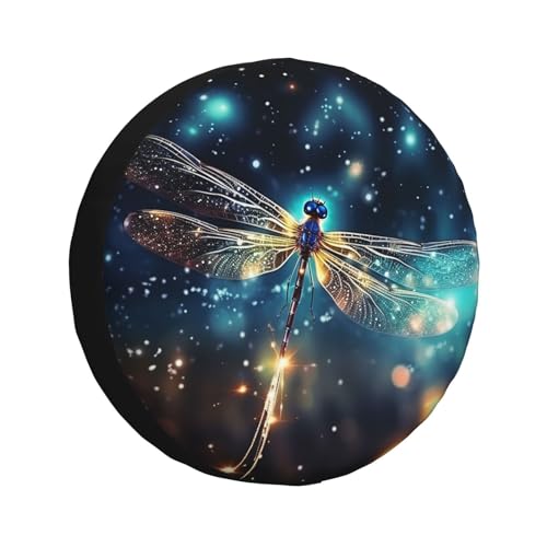 Image of Spare Tire Cover Weatherproof Wheel Cover Fit for Jeep Wrangler Rv SUV Truck Travel Trailer 14 inch Fantasy Dragonfly Animal Tire Cover