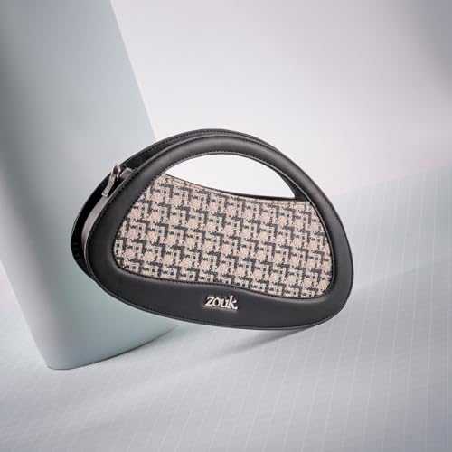 Image of ZOUK Nadia Sling Bag for Women - Stylish Crossbody with Cutout Top Handle | Handcrafted Shoulder Bag with Multiple Pockets & Water-Resistant Lining | Formal & Casual Use |