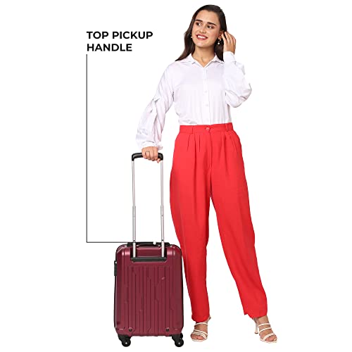 Image of Stony Brook By Nasher Miles Storm 55 Cm Hard-Sided Polycarbonate Cabin 360 Degree Trolley Bag (Wine Red 20 Inch)