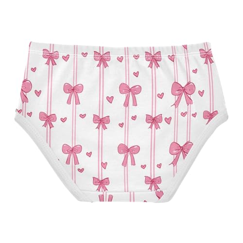 Wusikd Pink Bows Hearts (3) Girls' Underwear Cotton Girls Briefs Soft Toddler Underwear 2T2