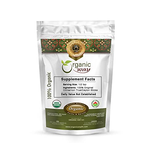 Organic Way True Ceylon Cinnamon Sticks (Cinnamomum verum) - Adds Flavour | Organic & Kosher Certified | Raw, Vegan, Non GMO & Gluten Free | USDA Certified | Origin - Sri Lanka (2 Oz) - Thumbnail 2