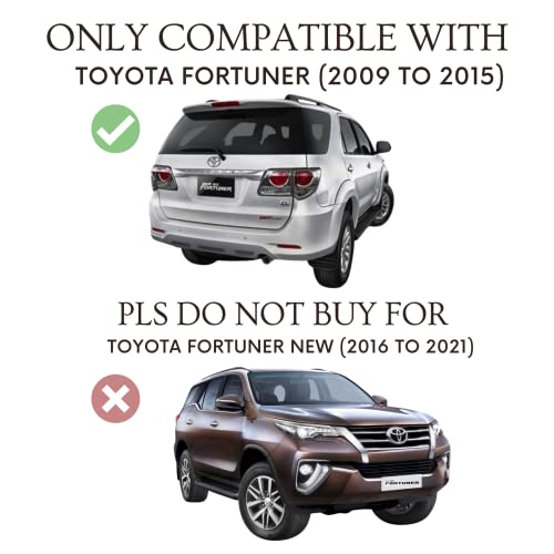 Image of Autofact Magnetic Car Sunshades Compatible with Toyota Fortuner (2009 to 2015) (Set of 4) - Easy Installation, UV Protection, Keeps Car Cool (Front 2 with Zippers, Rear 2 Without Zippers)