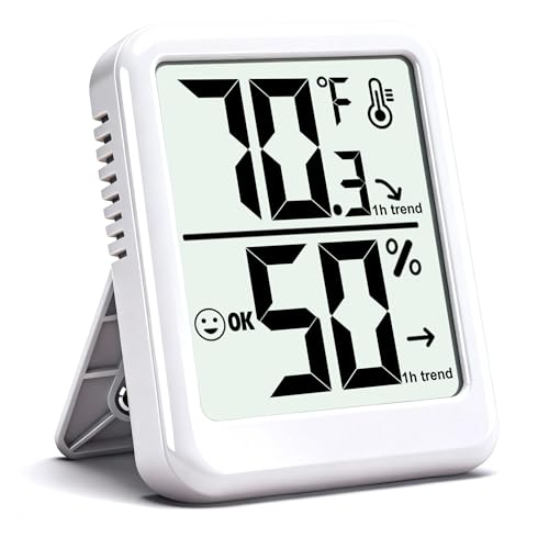 Ayawiss Room Thermometer Indoor Hygrometer Humidity Meter Gauge Digital Temperature and Humidity Sensor Monitor for Home Office House Pets Plants - AAA Battery Included