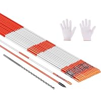 VEVOR Schneestangen, 20 Stück, 122 cm lang, 6,35 mm Durchmesser, Auffahrtstangen mit 30 cm Stahlbohrern, reflektierende Einfahrtsmarkierung, Fiberglasstangen für Parkplätze, Gehwege, Schneeräumen