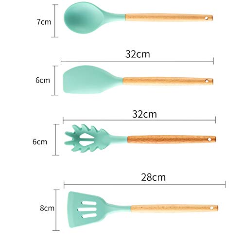 Set di Strumenti da Cucina Pinze per tornitura in Silicone Premium Spatola Cucchiaio da zuppa Pala Antiaderente Pennello per Olio Attrezzo da Cucina