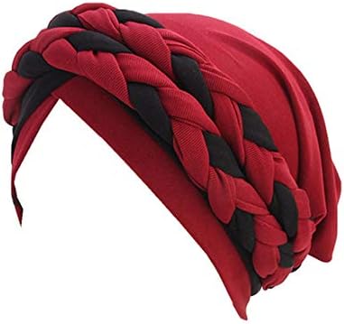Islamic Prayer Turban Hats Muslim Turban Inclusive Cap Women Double Color Hijab Braids Caps