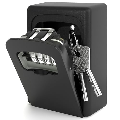 Caja de Seguridad para Llaves, Impermeable Cajetin Llaves con Codigo, Caja de Cerradura Pared, para Home Office Garage School, Exterior