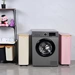 IEGrow Laundry Hamper with Wheels, 75L Laundry Basket with Bag,Pink - Image 5