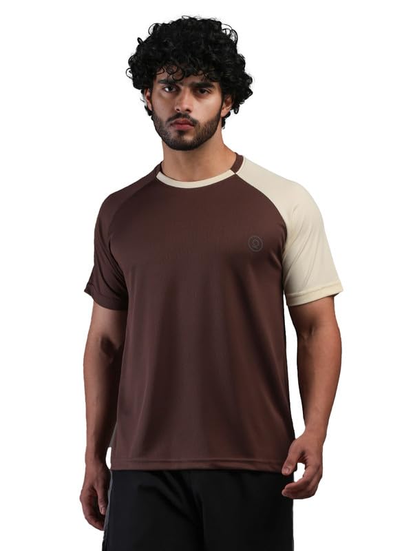 Image of CHKOKKO Gym Tshirt for Men Workout Regular Fit Sports Activewear Man Tshirts with Round Crew Neck and Half Sleeves for Yoga Running&Outdoor Activities