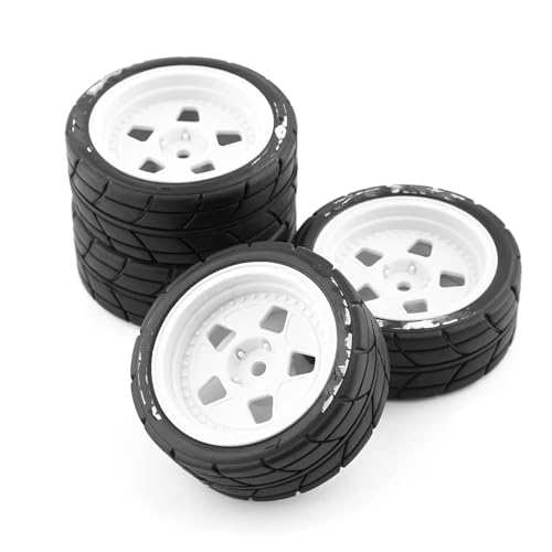 RC�r�[�h���b�N�^�C���p�[�c Compatible With Tamiya For TT01 TT01E For TT02 For TT02B XV01 TA06 1/10 RC ���[�V���O�J�[�p�[�c 4�� 65mm �S���^�C���z�C�[���^�C�� 12mm �Z