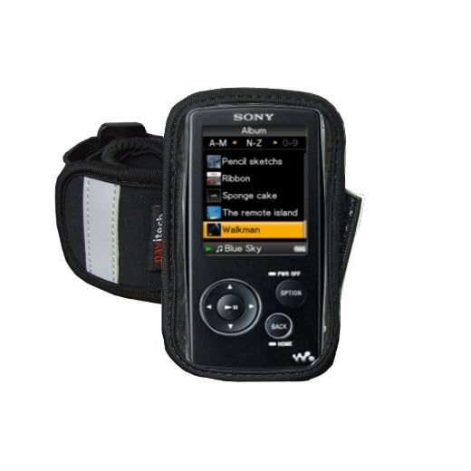 Navitech svart/silver neopren vattentålig sport gym, jogging/löpning armband fodral med kompatibel med de större MP3-spelare som: Sony Walkman/Sony NWZ-E463