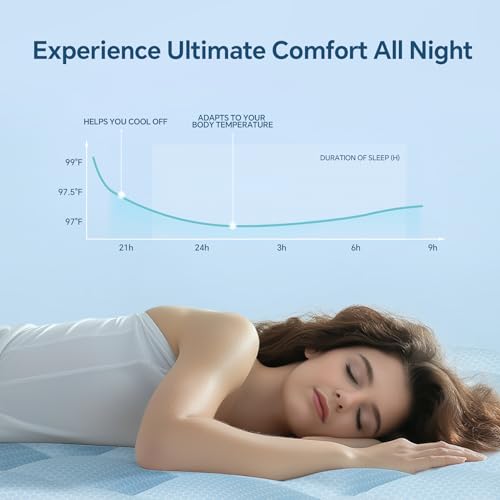 BEDELITE Topper de colchão Twin GG para dormitório universitário, jacquard macio e grosso Q-Max >0,5