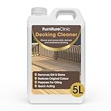 Furniture Clinic 5L Decking Cleaner for Wood - Weathered Deck Cleaner, Stain Remover & Restorer - Clean & Remove Dirt & Algae from Wooden Garden Patio Surfaces