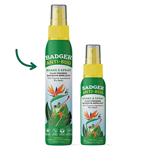 Badger Bug Spray, Organic Deet Free Mosquito Repellent With Citronella & Lemongrass, Natural Bug Spray For People, Family Friendly Bug Repellent, 4 Fl Oz #TOP3