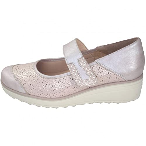 Merceditas en cuir de qualité rose clair ajouré 37 - 4