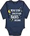 Produktbild Shirtracer Baby Body Langarm Mädchen Junge - Statement Sprüche Baby - Meine Eltern sind jetzt auch Nachts erreichbar - 3/6 Monate - Navy Blau - Spruch Strampler Babybody Bodys Babystrampler - BZ30