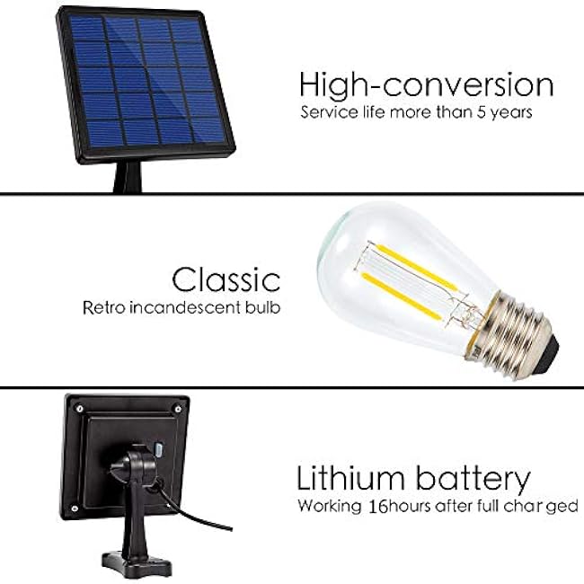 Solar Lights Light Bulb Pendant Lighting Warm White